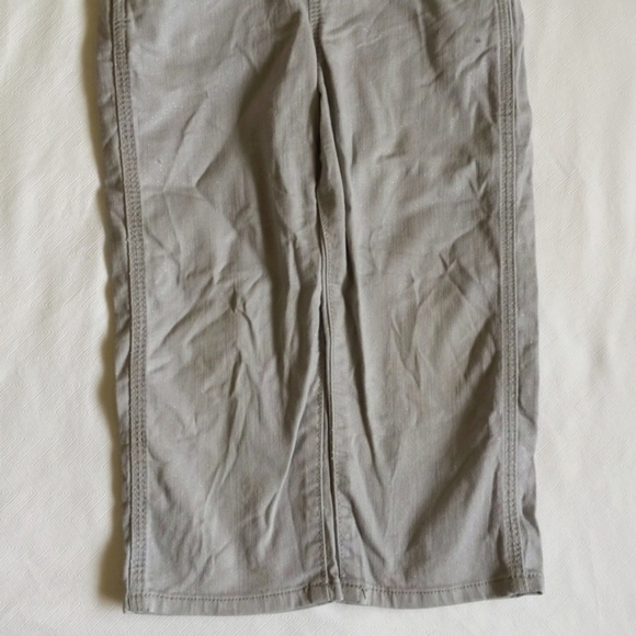 oshkosh b'gosh vestbak gray sparkle cotton twill overalls 3T toddler girl - Picture 7 of 11